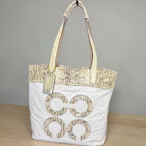 Coach Audrey Python Embossed Slim Tote - EUC